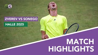 Alexander Zverev vs. Lorenzo Sonego Highlights | Halle 2025 ⚡️