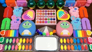 Mixing Random Things Into GLOSSY Slime! SATISFYING WITH CLAY PIPING BAG & FOAM SLIME and GLITTER
