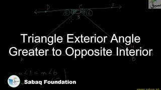 Triangle Exterior Angle Greater to Opposite Interior