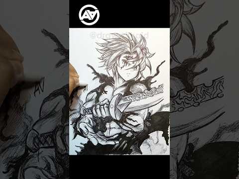 How to draw Meliodas 😎🔥 #drawing #art #meliodas #sevendeadlysins #shorts #howtodraw #anime