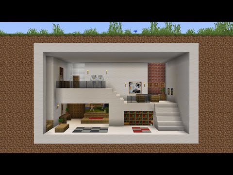 Minecraft - How to build a Large Modern Underground House Tutorial