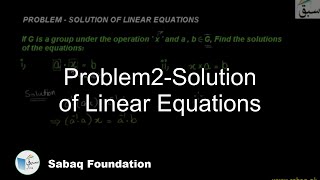 Problem2-Solution of Linear Equations