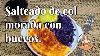 💪DESAYUNO SALUDABLE‼️ SALTEADO DE COL   #desayunosaludable #desayunoconhuevos #desayunosfaciles