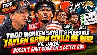Todd Monken says it's possible Taylen Green could be QB2 vs Jags; doesn't shut door on 3 active Qbs