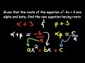 Alpha and Beta Roots in Quadratics