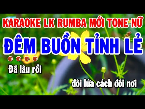 Karaoke Liên Khúc Tone Nữ Nhạc Sống Rumba Beat Chuẩn 2025 | Đêm Buồn Tỉnh Lẻ – Chuyện Hoa Sim