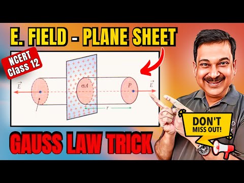 🔥 Electric Field Due to Infinite Plane Sheet | Gauss Law Easy Trick! | Class 12 Boards | ArvindSir