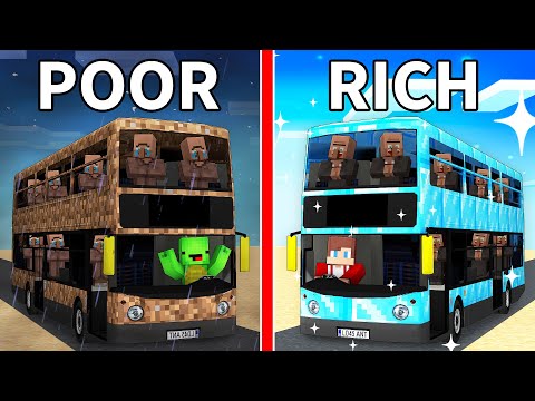 Mikey POOR vs JJ RICH BUS TRIP Survival Battle in Minecraft (Maizen)