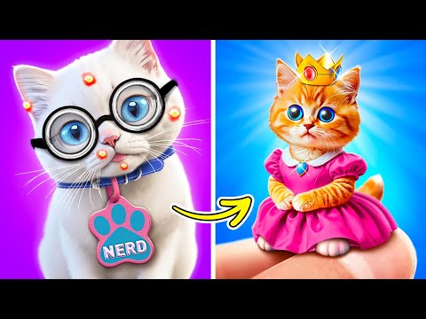 How to Become Princess?👸🏼💅 Kitty Makeover Hacks! *From Nerd To Popular*