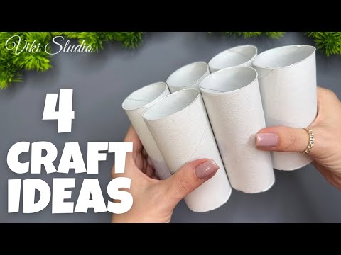 4 IDEAS 💥 Easy Recycling Crafts ♻️ with Paper Rolls – DIY Decorations!