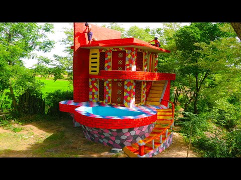 [Full Video] How To Build My Dream Villa House By Ancient Skills In Forest