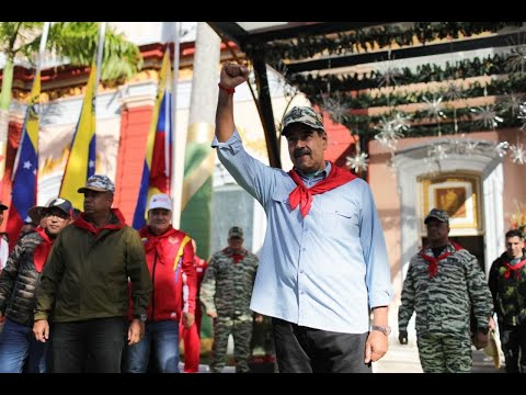 Maduro recibe marcha de milicianos en Miraflores, 17 diciembre 2024