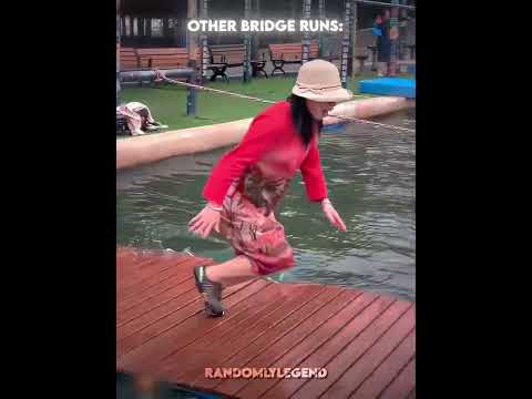 Others running on the bridge VS this kid