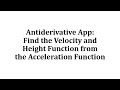 Height and Velocity Functions Analysis