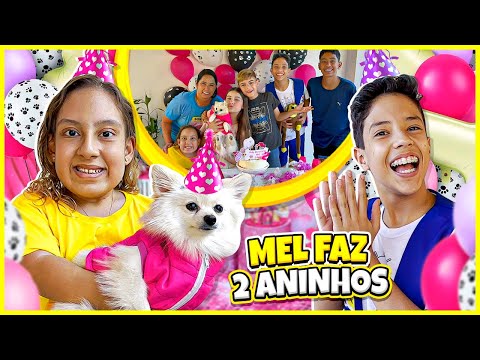 Fizemos uma FESTA DE ANIVERSÁRIO para nossa cachorrinha Mel * Mel faz 2- Clau Santana e MC Divertida