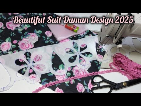 New Popular & Stylish Suit Daman Design With Organza Fabric & Lace | Kurti Daman Design 2025