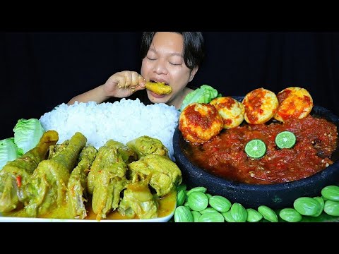 MUKBANG GULAI AYAM TELOR BALADO SAMBAL TERASI