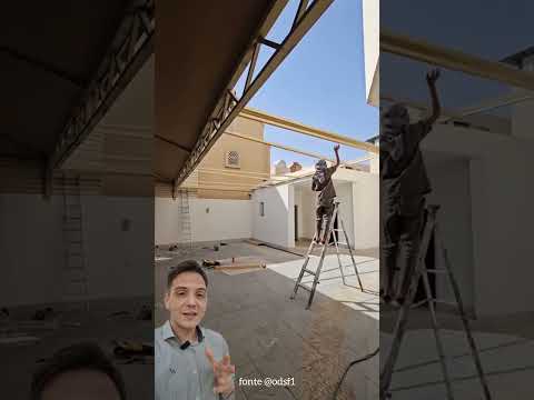 cobertura econômica e retrátil para área externa da casa #casa #patio #cobertura #casas #decoração