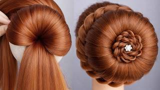 Most Beautiful! Elegant Bun Hairstyle You Must Try ✨Wedding Function Hairstyle For Women