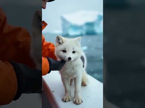 This little fellow is a bit cute, Loveliness is prone to be doted on. #cute animals #snow fox