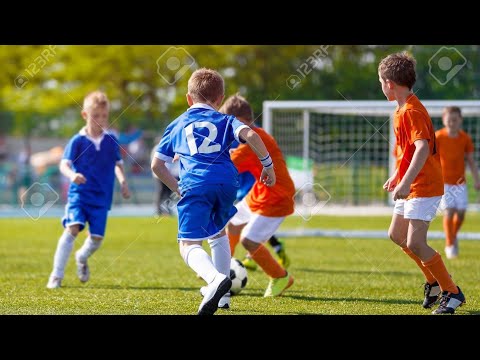 Playing football in school with classmates