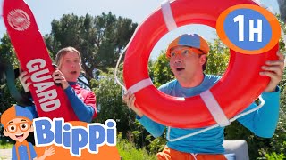 Blippi's Pool Day Fun🏊‍ | Blippi 1 Hour | Moonbug Kids - Fun Stories and Colors