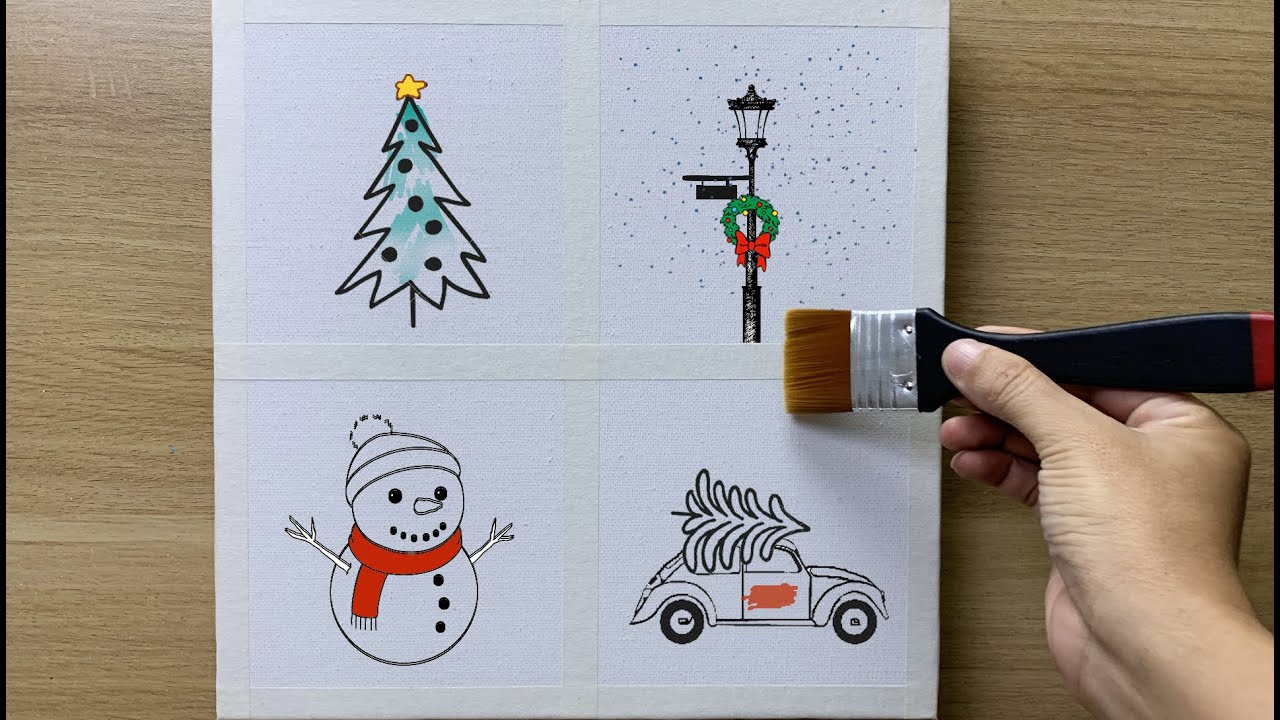 Acrylic - Set of 4 Christmas Art