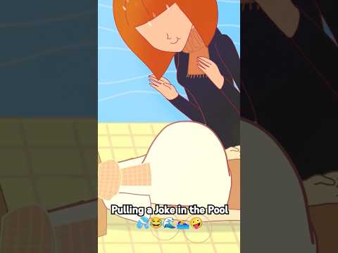 She Risked for a Poolside Joke, It Paid Off 💦😂🌊🏊‍♀️🤪 #cartoon #funny #comedy #jokes #laugh #haha