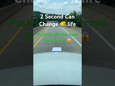 Truck pushed off road #crazy #truck #fun