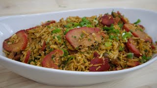 Arroz frito con carne de cerdo!