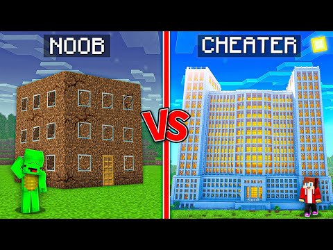 JJ vs Mikey : NOOB Poor SKYSCRAPER Mikey vs CHEATHER Rich SKYSCRAPER JJ in Minecraft ?! - Maizen