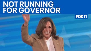 Kamala Harris not running for Governor of California | FOX 11 LA