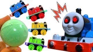 きかんしゃトーマス おばけ電車 バスボール びっくらたまご からプラレール⁉Thomas&friend Bus Ball Milky Kids Toy