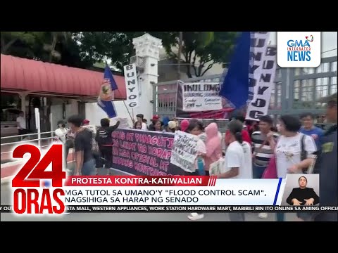 Mga tutol sa umano’y 'flood control scam', nagsihiga sa harap ng Senado