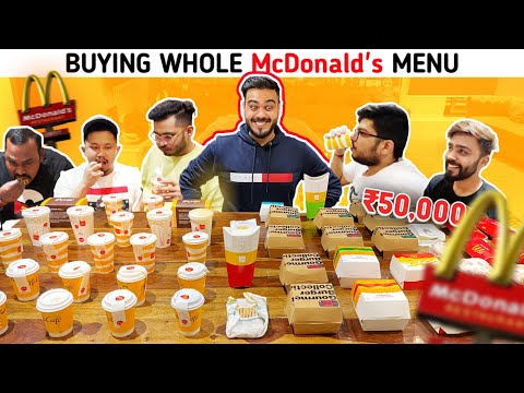 BUYING WHOLE McDonald's MENU - ₹50,000 CHALLENGE 😱
