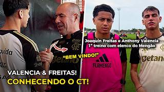 ANTHONY VALENCIA E JOAQUIN FREITAS CONHECENDO OS JOGADORES NO CT DO FLAMENGO