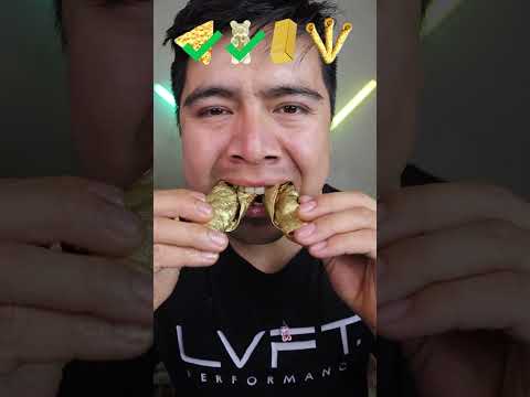ASMR de comida dorada gigante! 🤤