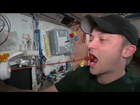 Astronaut Shows How to Eat Ketchup at Zero Gravity