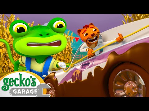 Mission: Escape the Muddy Maze | Gecko's Garage | Kids Road Trip! | Kids Songs and Stories