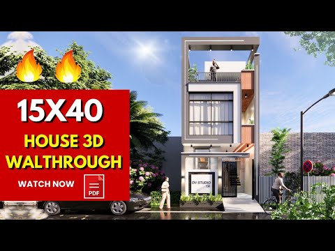 15x40 House plans 3D | 3BHK + PANTRY | 4.5x12 Meters || DV Studio