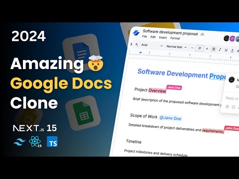 Build a Real-Time Google Docs Clone With Next 15, React, Tailwind (2024)