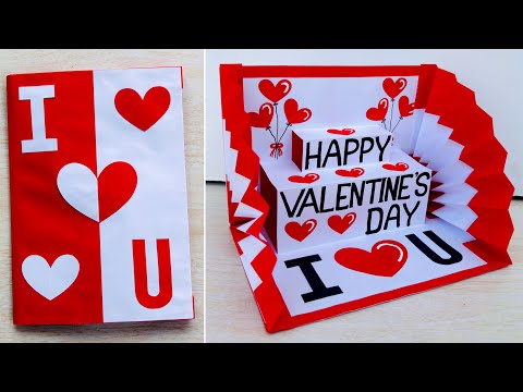 DIY Valentine's Day Special greeting card ideas // Happy Valentine's Day pop-up card making easy