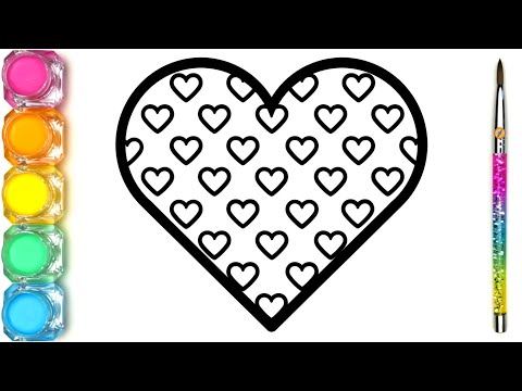 Drawing and coloring Colorful heart