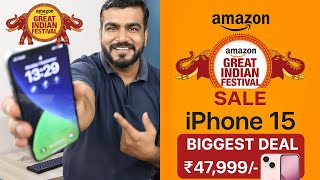 Amazon Great Indian Festival Sale Offer HERE, Biggest Deal Iphone 15 Price 47999/- Buy Now, HINDI