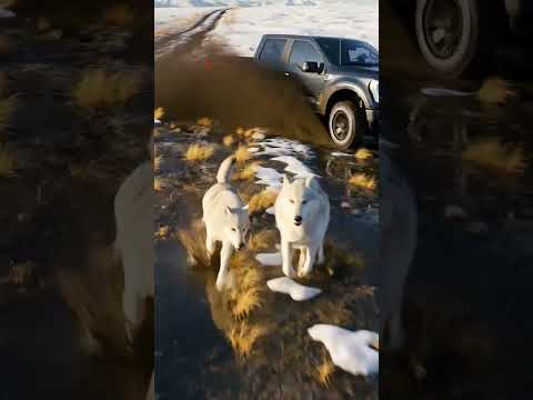 The Gray Wolves Save Their Pup With The Help of A Man #animals #rescue #dog