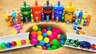Marble Run Race ASMR with Bouncy Orbeez, Coca Cola vs Mentos In Water Slide | Toothpaste Reaction