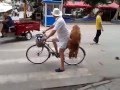 Dog guards owners bike from being stolen