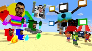 Monster School: ALL ELEMENTAL TITAN SKIBIDI TOILET VS ALL ELEMENTAL TV HEAD - Minecraft Animation