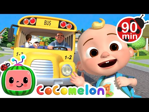 Wheels on the Bus Go Round! + More Wheels On The Bus Songs 🎵 | CoComelon Nursery Rhymes for Kids 🍉