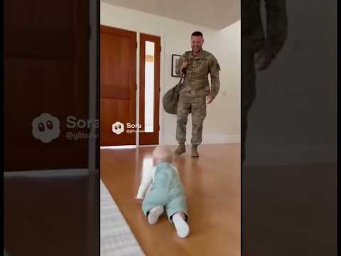😭 Baby Sprints Across the House When Dad Finally Comes Home From Deployment